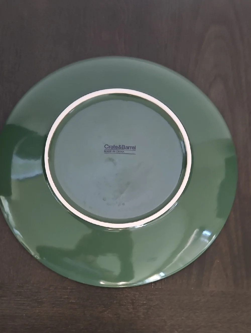 Crate & Barrel Green Holiday Tree Pattern Salad Plate